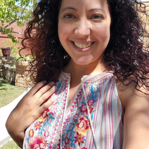 Red Stripe Embroidered Tank Top - Picture 6 of 6